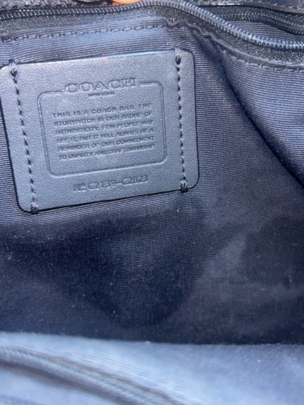 Coach Dempsey Tote  signature denim and a circular leather logo patch. - Picture 3 of 9